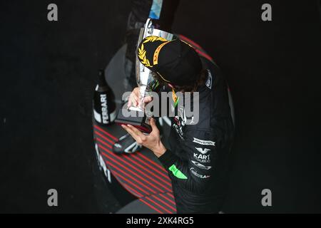 Mogyorod, Hongrie. Juli 2024. ANTONELLI Andrea Kimi (ita), Prema Racing, Dallara F2 2024, Podium der Porträtfeier während der 9. Runde der FIA Formel-2-Meisterschaft 2024 vom 19. Bis 21. Juli 2024 auf dem Hungaroring, in Mogyorod, Ungarn - Foto Xavi Bonilla/DPPI Credit: DPPI Media/Alamy Live News Stockfoto