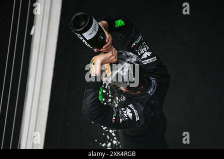 Mogyorod, Hongrie. Juli 2024. ANTONELLI Andrea Kimi (ita), Prema Racing, Dallara F2 2024, Podium der Porträtfeier während der 9. Runde der FIA Formel-2-Meisterschaft 2024 vom 19. Bis 21. Juli 2024 auf dem Hungaroring, in Mogyorod, Ungarn - Foto Xavi Bonilla/DPPI Credit: DPPI Media/Alamy Live News Stockfoto