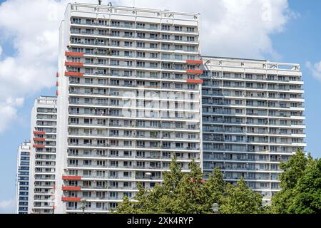 Typische große Wohnfertigteile in Ost-Berlin Stockfoto