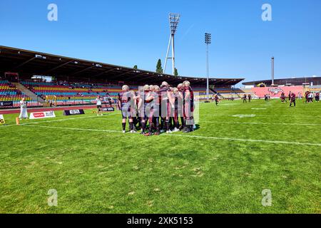 Stimmungsbild Friedrich Ludwig Jahn Stadion, GER, Berlin Thunder vs. Vienna Wikings, American Football, Saison 2024, European League of Football, elf, Woche 9, 21.07.2024, Foto: Eibner-Pressefoto/ Claudius Rauch Stockfoto