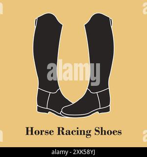 Pferd Jockey Schuhe Vektor Illustration Symbol Design Stock Vektor