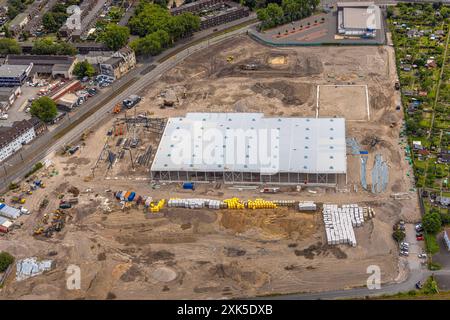 Luftbild, Duisburg-Süd, Baustelle und Neubau auf dem ehemaligen Gelände der Didier-Werke, geplante neue Gesamtschule, Düsseldorfer Straße, Wanheimerort, Duisburg, Ruhrgebiet, Nordrhein-Westfalen, Deutschland ACHTUNGxMINDESTHONORARx60xEURO *** Luftansicht, Duisburg Süd, Baustelle und Neubau auf dem ehemaligen Didier Werke Areal, geplante Neubauschule, Düsseldorfer Straße, Wanheimerort, Duisburg, Ruhrgebiet, Nordrhein-Westfalen, Deutschland ATTENTIONxMINDESTHONORARx60xEURO Stockfoto