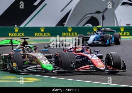 22 VERSCHOOR Richard (nld), Trident, Dallara F2 2024, Aktion während der 9. Runde der FIA Formel-2-Meisterschaft 2024 vom 19. Bis 21. Juli 2024 auf dem Hungaroring in Mogyorod, Ungarn Stockfoto