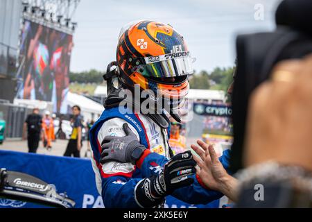 Mogyorod, Hongrie. Juli 2024. VERSCHOOR Richard (nld), Trident, Dallara F2 2024, Porträt während der 9. Runde der FIA Formel 2 Meisterschaft 2024 vom 19. Bis 21. Juli 2024 auf dem Hungaroring, in Mogyorod, Ungarn - Foto Sebastian Rozendaal/Dutch Photo Agency/DPPI Credit: DPPI Media/Alamy Live News Stockfoto