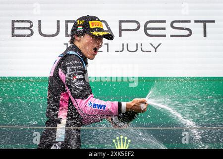 Mogyorod, Hongrie. Juli 2024. DOOHAN Jack (aus), Alpine F1 Team A524, Porträt, Podium während der 8. Runde der FIA Formel-3-Meisterschaft 2024 vom 19. Bis 21. Juli 2024 auf dem Hungaroring, in Mogyorod, Ungarn - Foto Sebastian Rozendaal/Dutch Photo Agency/DPPI Credit: DPPI Media/Alamy Live News Stockfoto