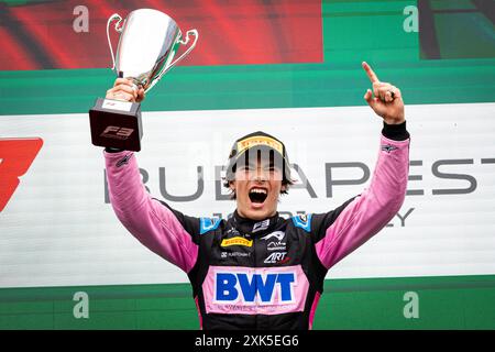 Mogyorod, Hongrie. Juli 2024. DOOHAN Jack (aus), Alpine F1 Team A524, Porträt, Podium während der 8. Runde der FIA Formel-3-Meisterschaft 2024 vom 19. Bis 21. Juli 2024 auf dem Hungaroring, in Mogyorod, Ungarn - Foto Sebastian Rozendaal/Dutch Photo Agency/DPPI Credit: DPPI Media/Alamy Live News Stockfoto