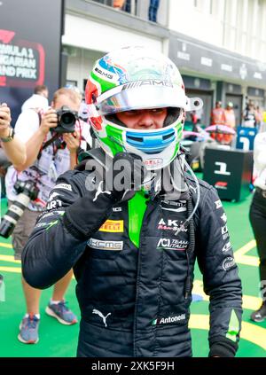 Mogyorod, Hongrie. Juli 2024. ANTONELLI Andrea Kimi (ita), Prema Racing, Dallara F2 2024, Porträt während der 9. Runde der FIA Formel 2 Meisterschaft 2024 vom 19. Bis 21. Juli 2024 auf dem Hungaroring in Mogyorod, Ungarn - Foto DPPI Credit: DPPI Media/Alamy Live News Stockfoto