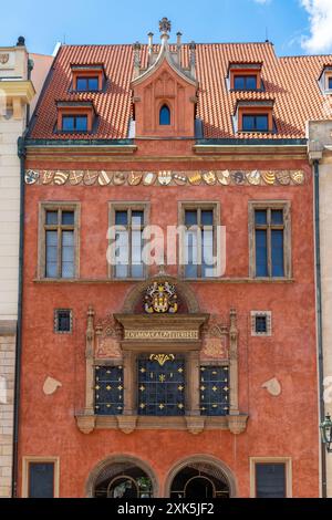 Der Alte Ratshalle gilt als einer der anmutigsten spätgotischen Säle Europas. Es ist Teil des Alten Rathauses. Der Altstädter Ring in Pragu Stockfoto