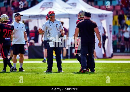 Johnny Schmuck (Berlin Thunder, Head Coach) enttaeuscht, GER, Berlin Thunder vs. Vienna Vikings, American Football, Saison 2024, European League of Football, elf, Woche 9, 21.07.2024, Foto: Eibner-Pressefoto/ Claudius Rauch Stockfoto