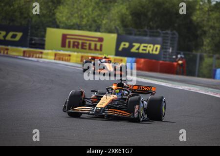 81 PIASTRI Oscar (aus), McLaren F1 Team MCL38, Action während des Formel-1-Großen Preises von Ungarn 2024, 13. Runde der Formel-1-Weltmeisterschaft 2024 vom 19. Bis 21. Juli 2024 auf dem Hungaroring in Mogyorod, Ungarn Stockfoto