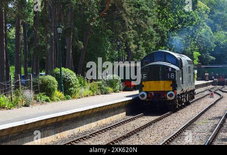 Vintage BR Klasse 37 englischer elektrischer Dieselmotor Typ 3 am bahnhof holt. Stockfoto