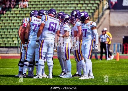 Vienna Vikings Teambild, GER, Berlin Thunder vs. Vienna Vikings, American Football, Saison 2024, European League of Football, elf, Woche 9, 21.07.2024, Foto: Eibner-Pressefoto/ Claudius Rauch Stockfoto