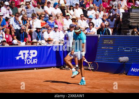 Bastad, Schweden. Juli 2024. Båstad, ATP 250, Schweden, 07 21 2024, Final Single. Rafael Nadal gegen Nuno Borges. Quelle: Daniel Bengtsson/Alamy Live News Stockfoto