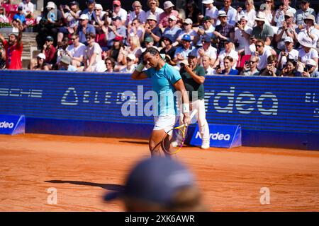 Bastad, Schweden. Juli 2024. Båstad, ATP 250, Schweden, 07 21 2024, Final Single. Rafael Nadal gegen Nuno Borges. Quelle: Daniel Bengtsson/Alamy Live News Stockfoto