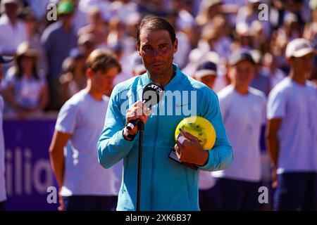 Bastad, Schweden. Juli 2024. Båstad, ATP 250, Schweden, 07 21 2024, Final Single. Rafael Nadal gegen Nuno Borges. Quelle: Daniel Bengtsson/Alamy Live News Stockfoto