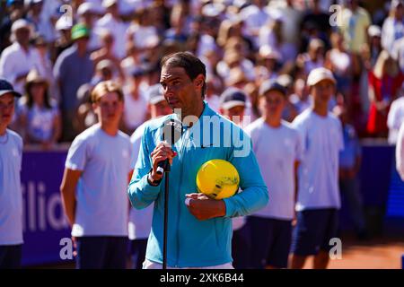 Bastad, Schweden. Juli 2024. Båstad, ATP 250, Schweden, 07 21 2024, Final Single. Rafael Nadal gegen Nuno Borges. Quelle: Daniel Bengtsson/Alamy Live News Stockfoto