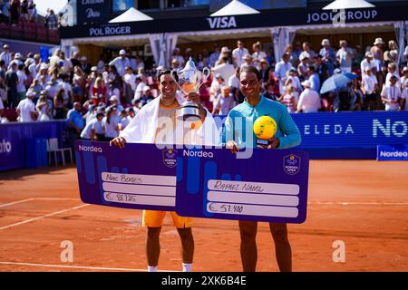 Bastad, Schweden. Juli 2024. Båstad, ATP 250, Schweden, 07 21 2024, Final Single. Rafael Nadal gegen Nuno Borges. Quelle: Daniel Bengtsson/Alamy Live News Stockfoto