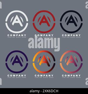 Modernes und schlankes Letter A Logo mit minimalistischem Design für ein Tech-Startup Stock Vektor
