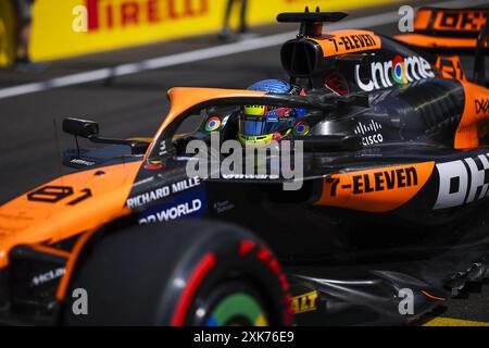 PIASTRI Oscar (aus), McLaren F1 Team MCL38, Porträt während des Formel-1-Großen Preises von Ungarn 2024, 13. Runde der Formel-1-Weltmeisterschaft 2024 vom 19. Bis 21. Juli 2024 auf dem Hungaroring in Mogyorod, Ungarn Stockfoto