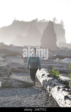 Ruby Beach, entlang der Pazifikküste des Highway 101 auf der Olympic Peninsula im Olympic National Park, Washington State Stockfoto