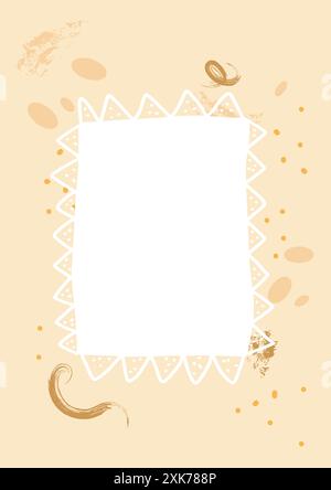 Einfacher Herbst-Hintergrund mit Rahmen. Banner und Einladungsvorlage mit Rand und Kopierbereich. Illustration der Vektorabwicklung. Stock Vektor