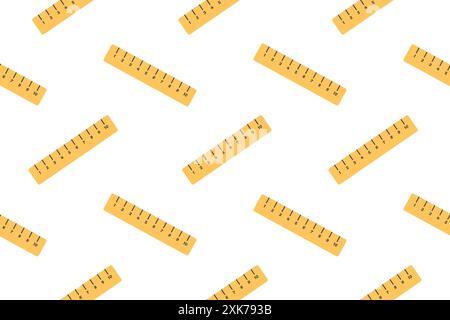 Nahtloses Muster gelber Lineale. Stock Vektor