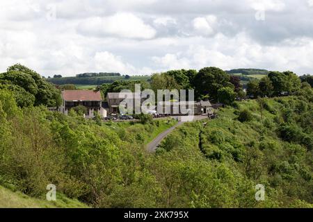 Monsal Head Hotel & Bar, Monsal Dale Valley, Derbyshire, England, im White Peak Kalksteingebiet des Peak District National Park, England, Großbritannien Stockfoto