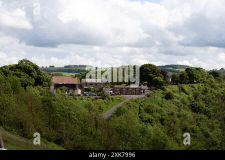 Monsal Head Hotel & Bar, Monsal Dale Valley, Derbyshire, England, im White Peak Kalksteingebiet des Peak District National Park, England, Großbritannien Stockfoto