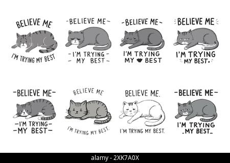 Glaub mir, ich probiere mein Bestes T-Shirt-Set aus Stock Vektor