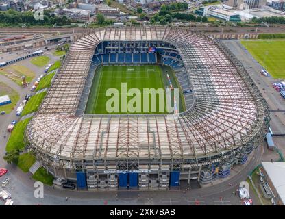 Edinburgh, Großbritannien. Juli 2024. Allgemeine Ansicht über dem Scottish Gas Murrayfield Stadium, Edinburgh, Schottland, Vereinigtes Königreich am 20. Juli 2024 Credit: Every Second Media/Alamy Live News Stockfoto