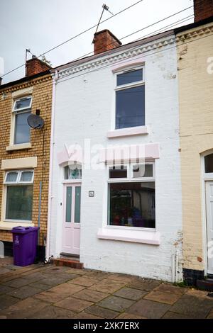 Ringo Starrs Kindheitshaus 10 Admiral Grove, Liverpool (rosa Farbe) Stockfoto