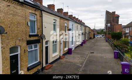 Ringo Starrs Kindheitshaus 10 Admiral Grove, Liverpool (rosa Farbe) Stockfoto