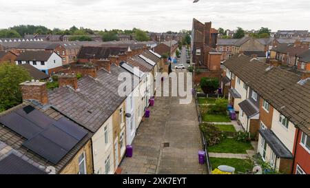 Ringo Starrs Kindheitshaus 10 Admiral Grove, Liverpool (rosa Farbe) Stockfoto