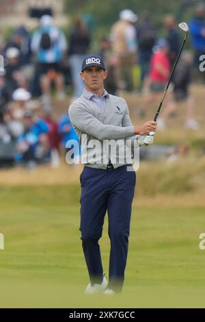 Troon, South Ayrshire, Schottland, Vereinigtes Königreich. 21. Juli 2024; Royal Troon Golf Club, Troon, South Ayrshire, Schottland; The Open Championship Final Round; Billy Horschel spielt auf die 4. Grüne Runde Credit: Action Plus Sports Images/Alamy Live News Stockfoto