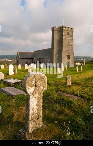 Pfarrkirche St. Materiana auf der Glebe Klippe in Tintage, l Cornwall, England Stockfoto