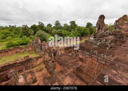 Prasat Pre Rup (Turn the Body) wurde als staatlicher Tempel des Khmer-Königs Rajendravarman erbaut und 961 oder Anfang 962 geweiht. Es ist ein Tempelberg von Co Stockfoto