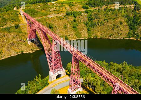 Luftaufnahme des Garabit Viadukts, Frankreich Stockfoto