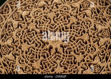 Osmanisch-türkischen Stilmuster Blumenkunst auf Holz Stockfoto