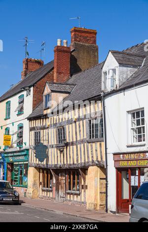 Historisches, unter Denkmalschutz stehendes Tudor-Gebäude in der Brookend Street, Ross-on-Wye, Herefordshire Stockfoto