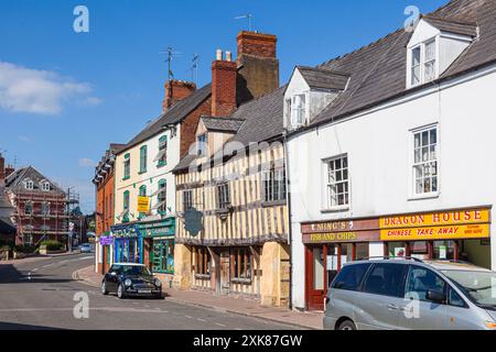 Historisches, unter Denkmalschutz stehendes Tudor-Gebäude in der Brookend Street, Ross-on-Wye, Herefordshire Stockfoto