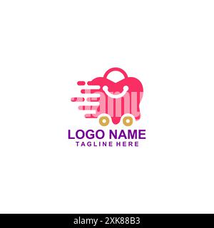 Ich liebe den Design-Vektor des schnellen Einkaufs-Logos Stock Vektor