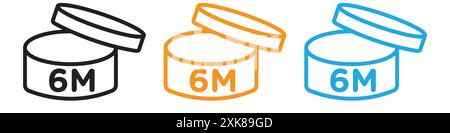 6 Monate PAO Icon Vektor-Logo-Set-Sammlung oder Bündelpackung Stock Vektor