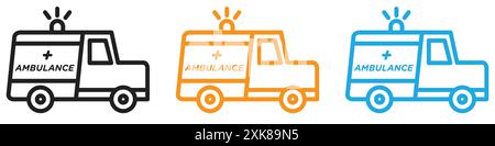 Ambulance-Symbol Vektor-Logo-Set Sammlung oder Bündelpackung Stock Vektor