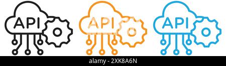 Cloud-API-Symbolvektor-Logo-Set Collection oder Bundle Pack-Gruppe Stock Vektor