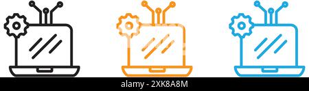 Computertechnologie-Symbol Vektor-Logo-Set Sammlung oder Bündelpackung Stock Vektor