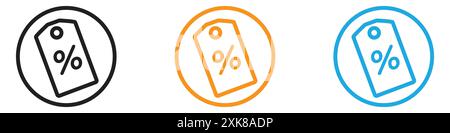 Rabattsymbol Vektor-Logo Set Collection oder Bundle Pack Group Stock Vektor