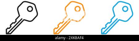 Türschlüssel-Symbol Vektor-Logo-Set-Kollektion oder Bündelpackung Stock Vektor