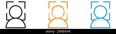 Gesichts-ID-Symbol Vektor-Logo-Set-Kollektion oder Bundle-Pack-Gruppe Stock Vektor