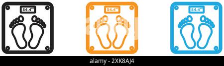 Footprint auf Waage Symbol Vektor Logo Set Kollektion oder Bündelpackung Stock Vektor