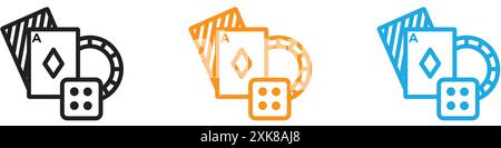 Glücksspiel-Symbol Vektor-Logo-Set-Sammlung oder Bundle-Pack-Gruppe Stock Vektor